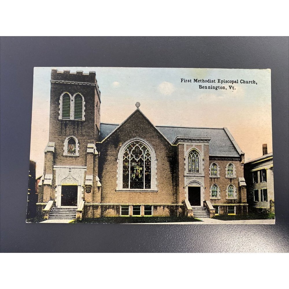 VTG 1910s First Methodist Episcopal Church Bennington VT Postcard Unposted